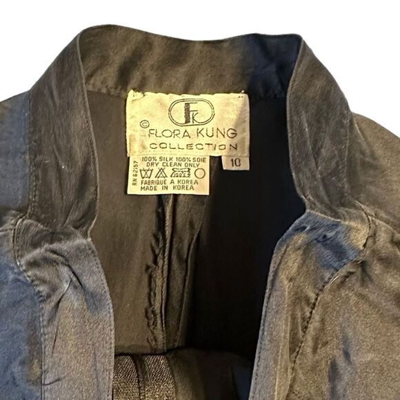 Vintage Flora Kung Collection Black Silk Harem Pants Size 0 - Picture 8 of 10